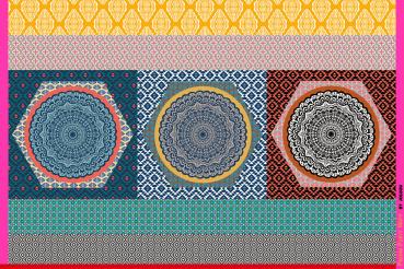 Pillow Party by joulijou Panel ca. 98 cm in Beige/Terrakottatönen